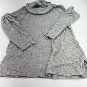 Saturday Sunday Women’s Gray Metallic Striped Turtleneck Sweater S